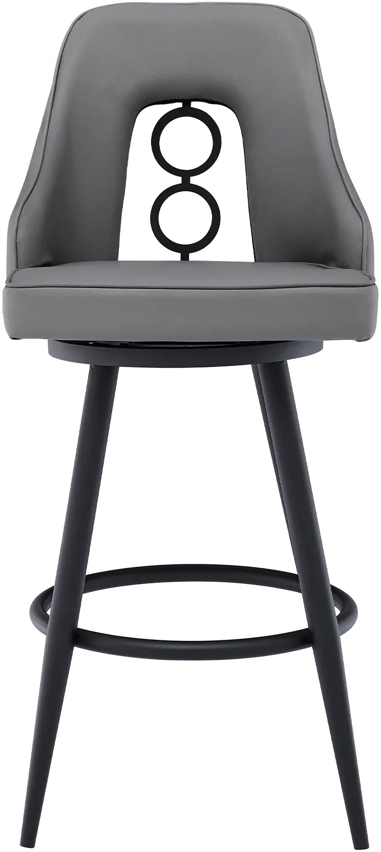 LCRUBABLGR26 Ruby Gray and Black Swivel Counter Height Stool-2