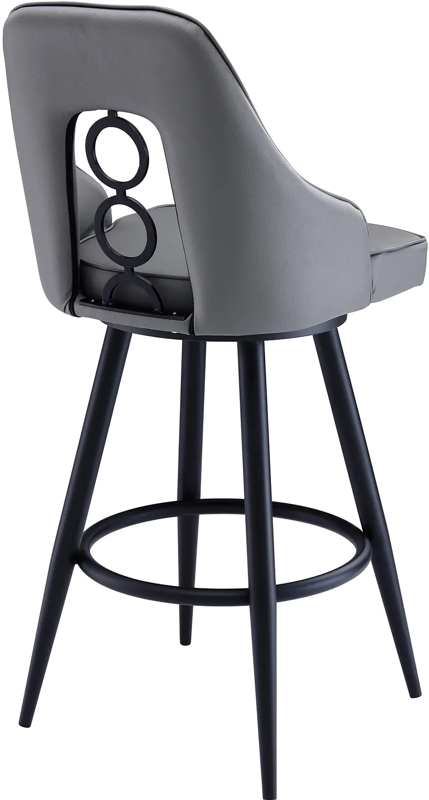 LCRUBABLGR26 Ruby Gray and Black Swivel Counter Height Stool-3