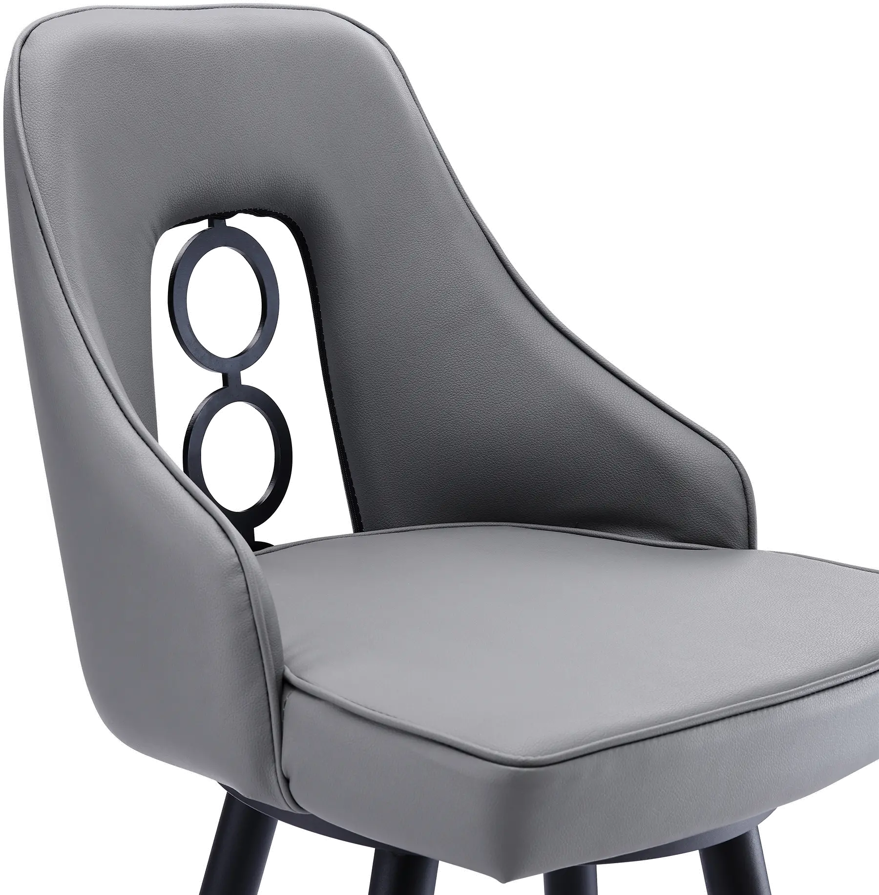 LCRUBABLGR26 Ruby Gray and Black Swivel Counter Height Stool-4