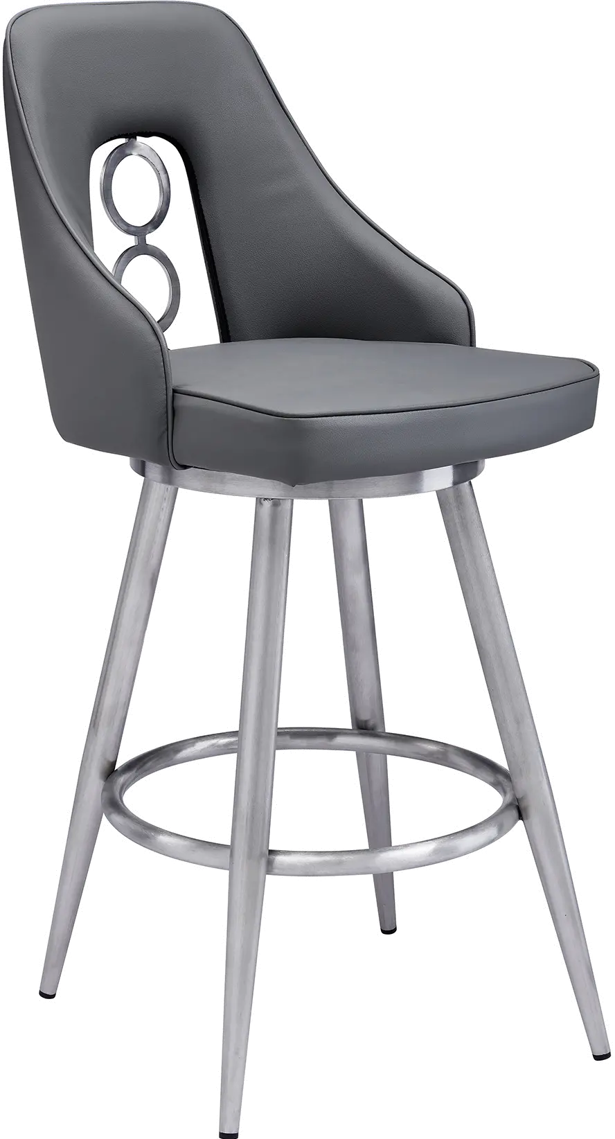 LCRUBABSGR26 Ruby Gray Swivel Counter Height Stool-1