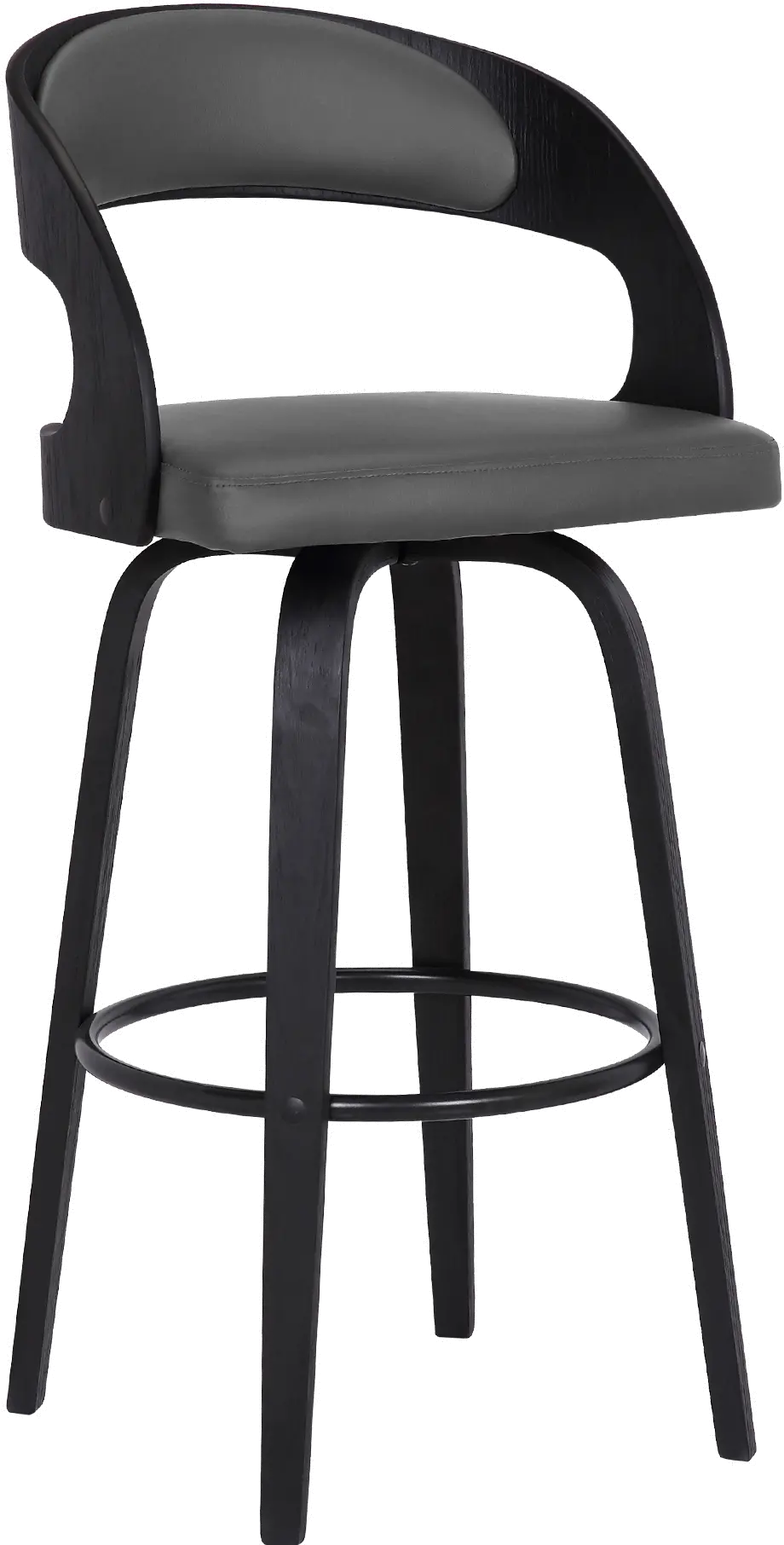 LCSHBAGRBL30 Shelly Gray and Black Swivel Bar Stool-1