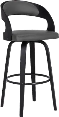 LCSHBAGRBL30 Shelly Gray and Black Swivel Bar Stool