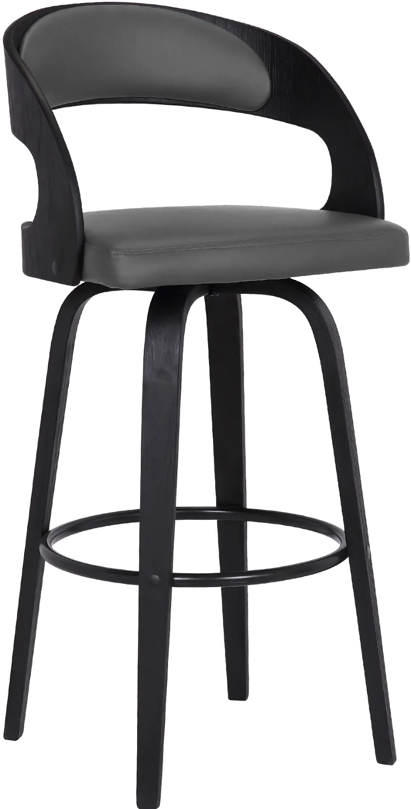 Shelly Gray and Black Swivel Bar Stool