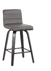 LCVIBAGRBL26 Vienna Gray and Black Swivel Counter Height Stool