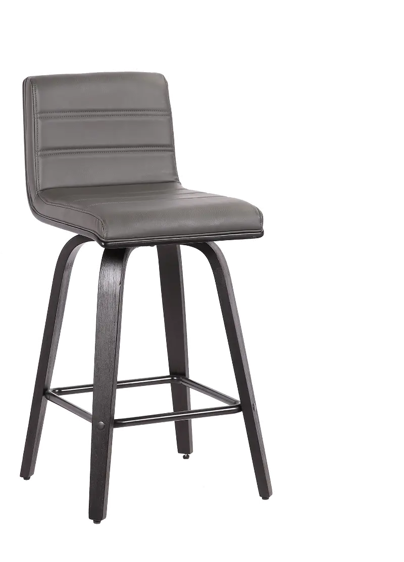 Vienna Gray and Black Swivel Counter Height Stool