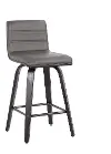 LCVIBAGRBL30 Vienna Gray Swivel Bar Stool