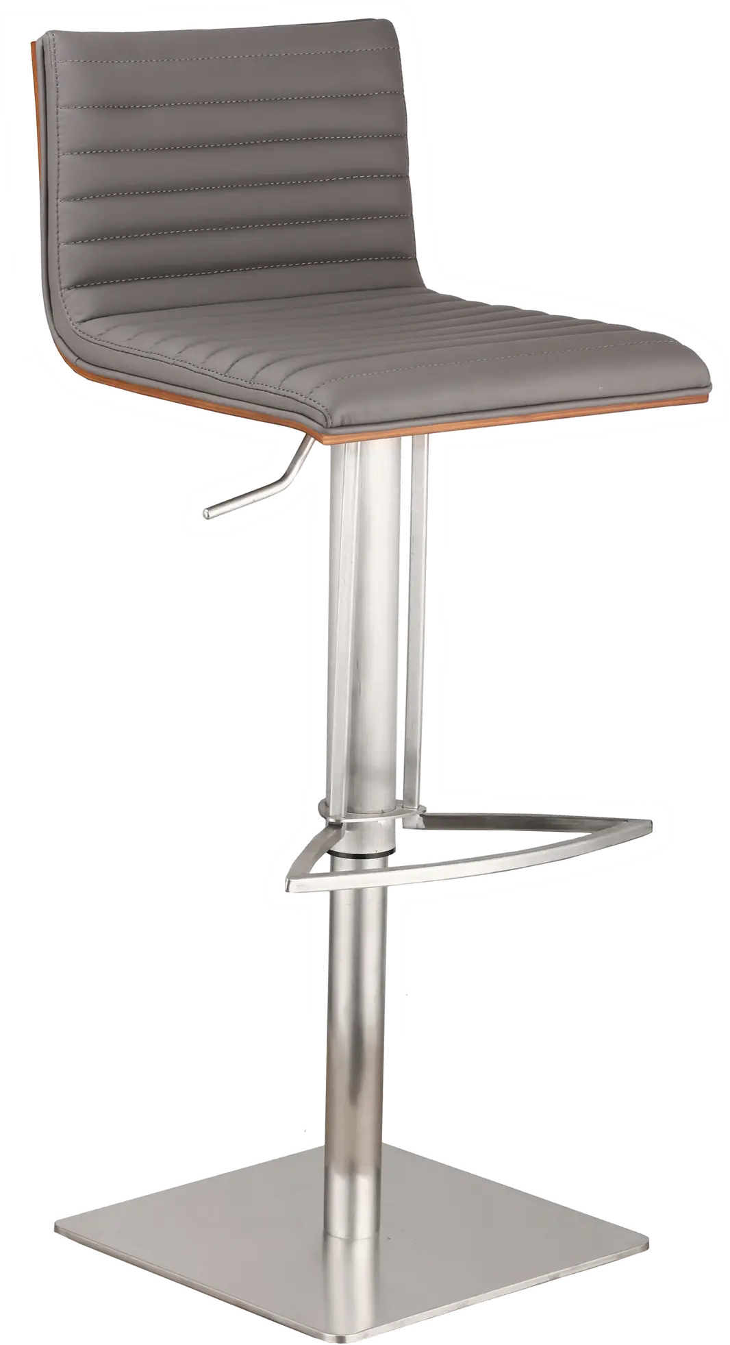 LCCASWBAGRB201 Café Gray and Chrome Adjustable Height Bar Stool-1