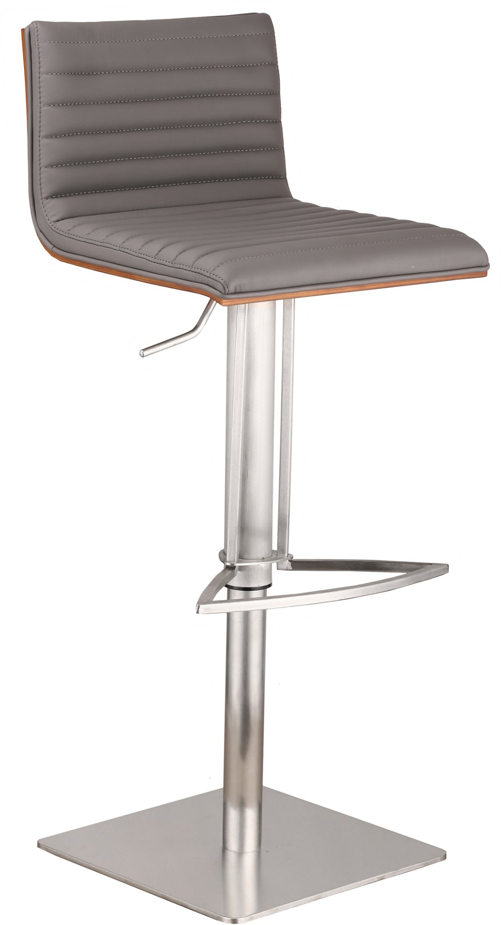 Café Gray and Chrome Adjustable Height Bar Stool