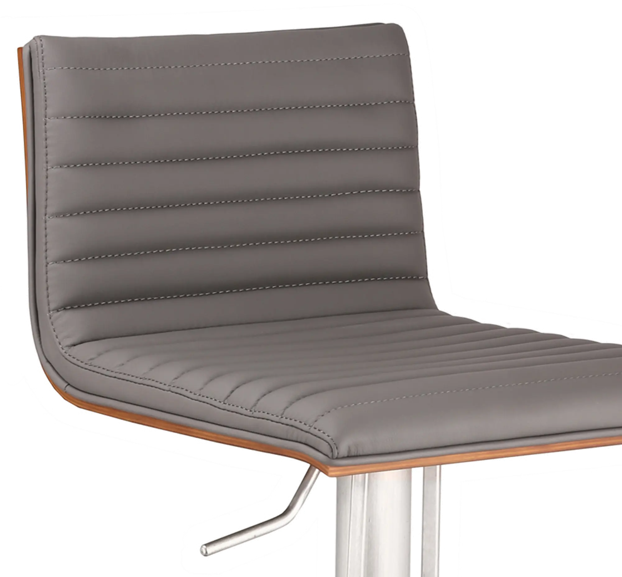 LCCASWBAGRB201 Café Gray and Chrome Adjustable Height Bar Stool-2