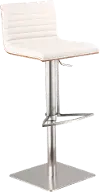 LCCASWBAWHB201 Café White and Chrome Adjustable Height Bar Stool