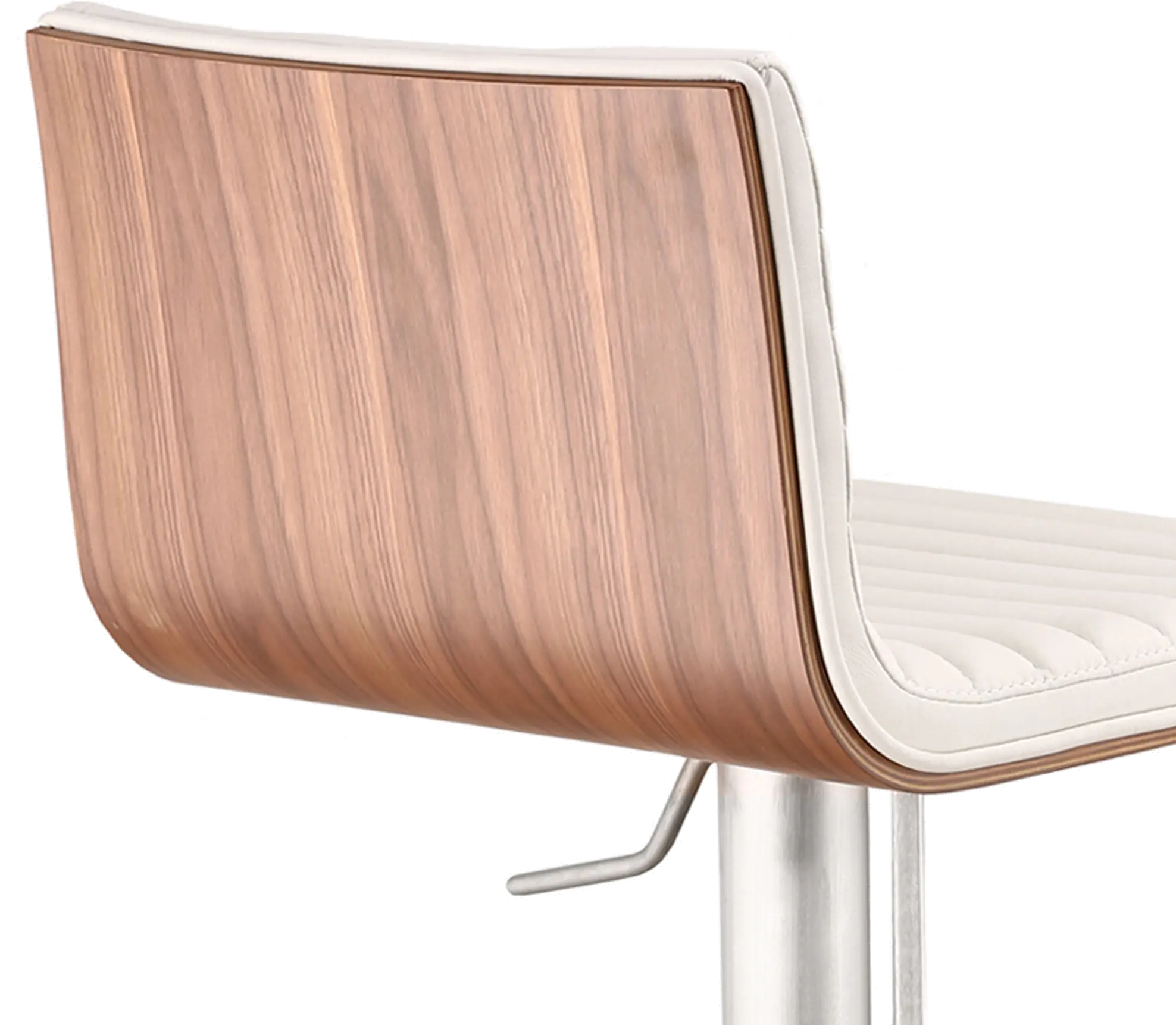 LCCASWBAWHB201 Café White and Chrome Adjustable Height Bar Stool-3