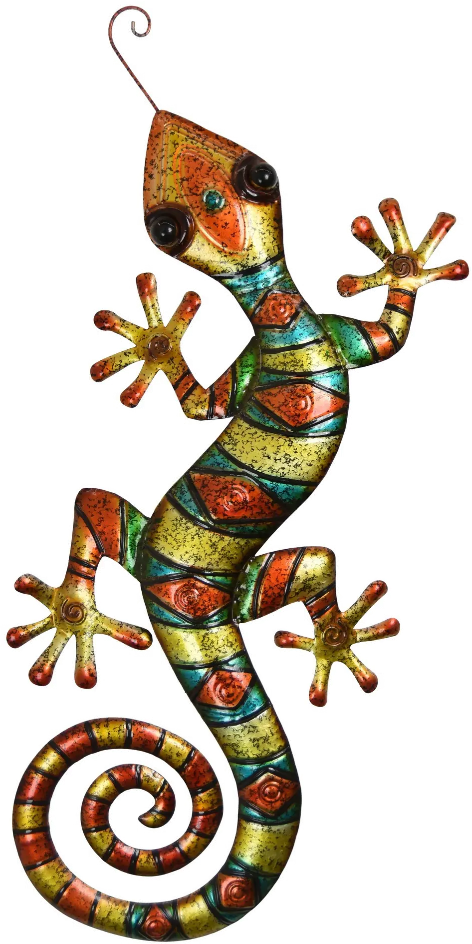 Eclectic Gardens Metal Wall Striped Gecko-1