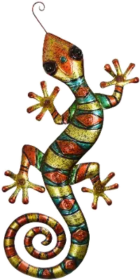 Eclectic Gardens Metal Wall Striped Gecko