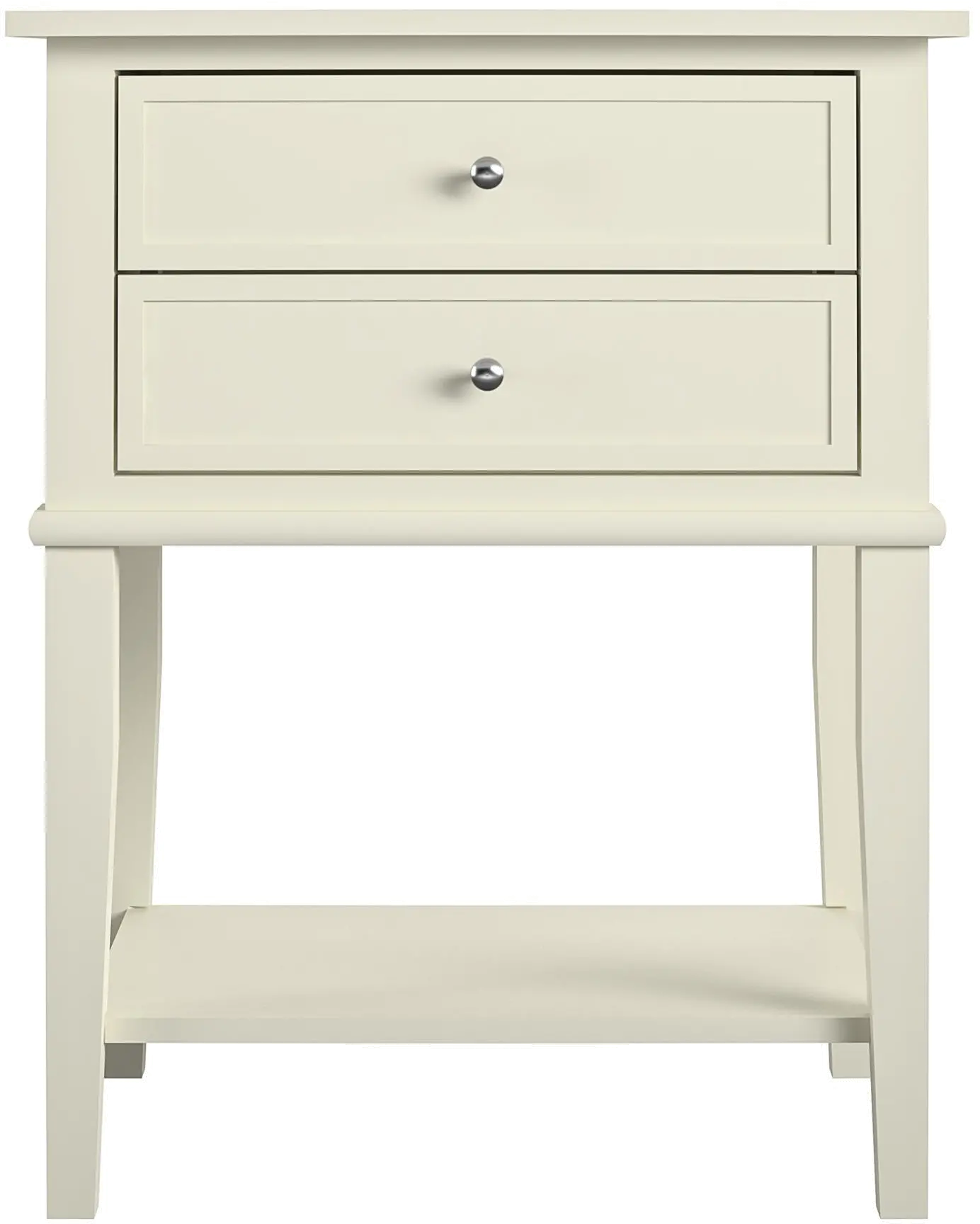 Franklin White Accent Table with 2 Drawers-1