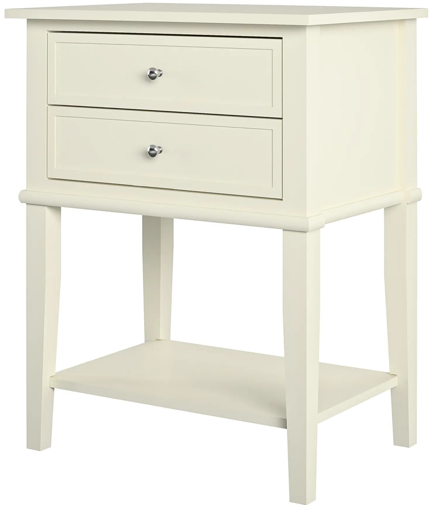 Franklin White Accent Table with 2 Drawers-4