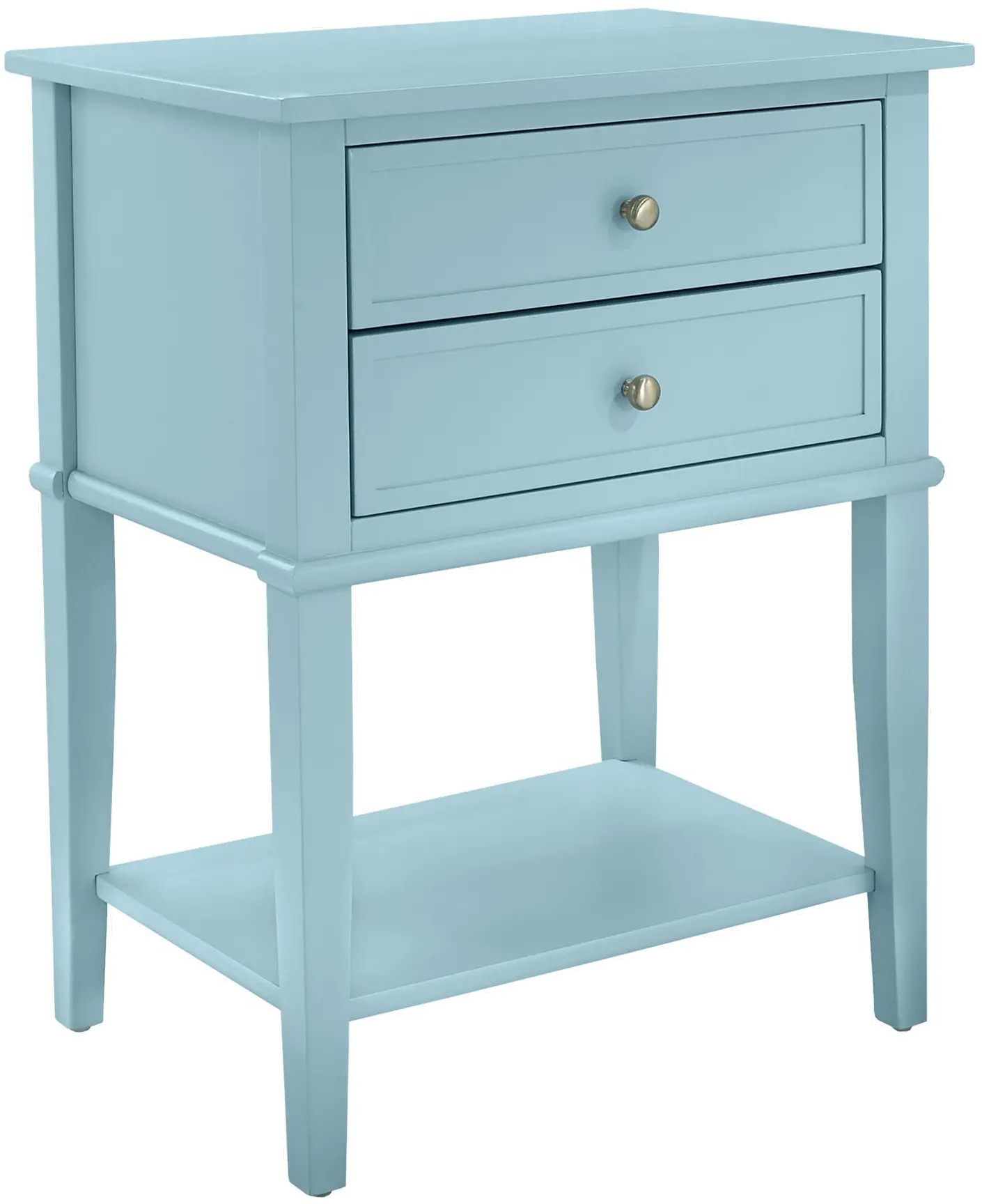 Franklin Light Blue Accent Table with 2 Drawers-1