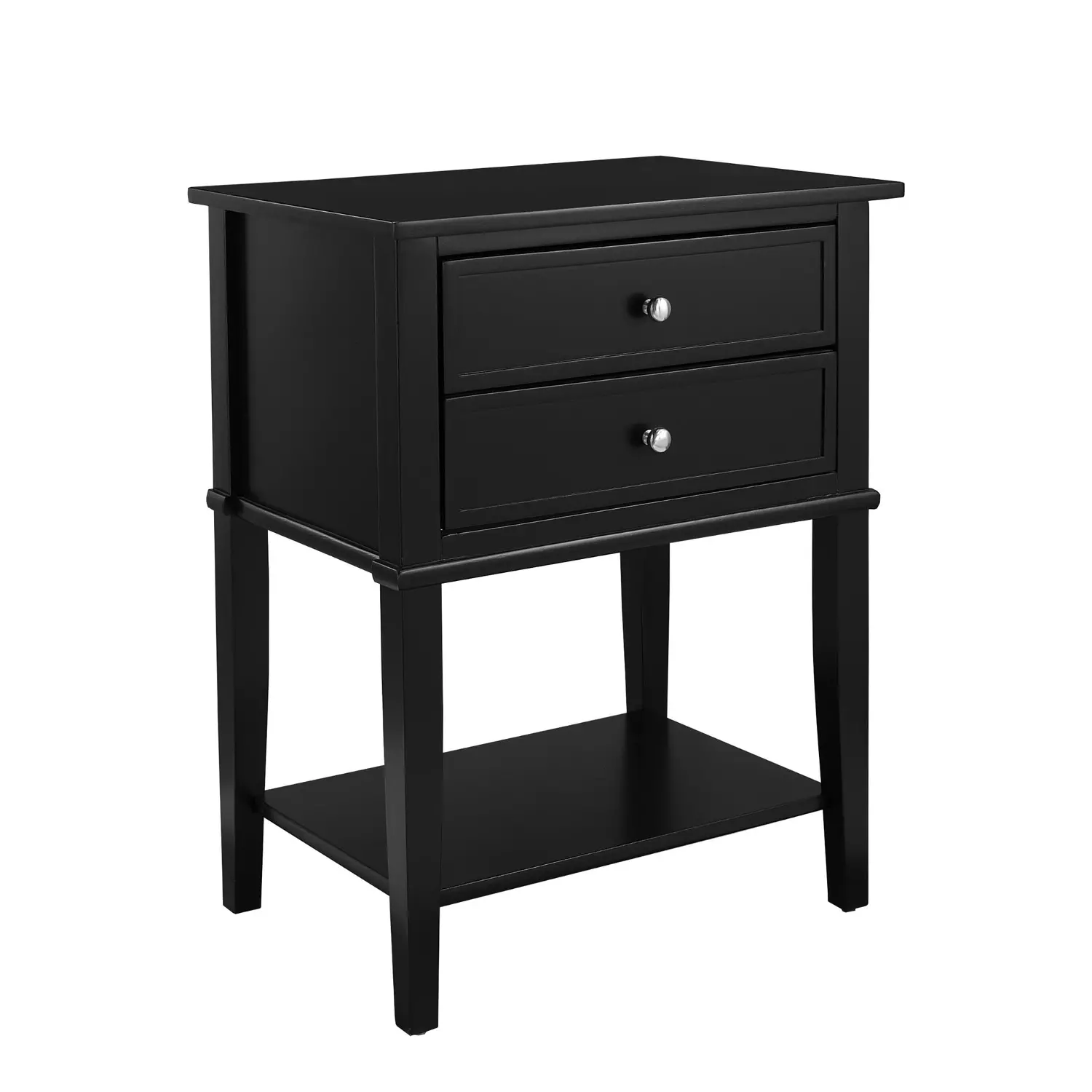 Franklin Black Accent Table with 2 Drawers-1