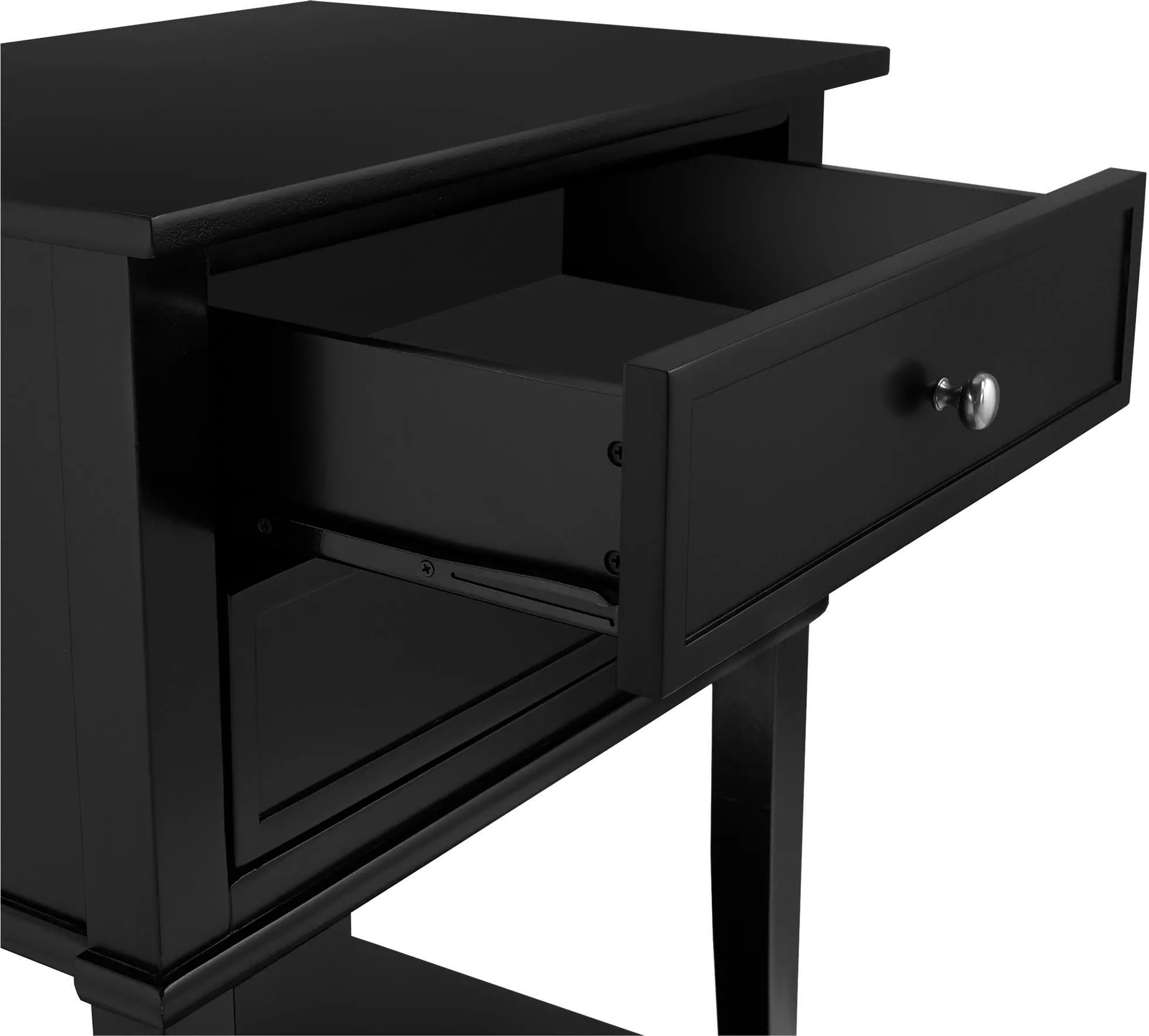Franklin Black Accent Table with 2 Drawers-4