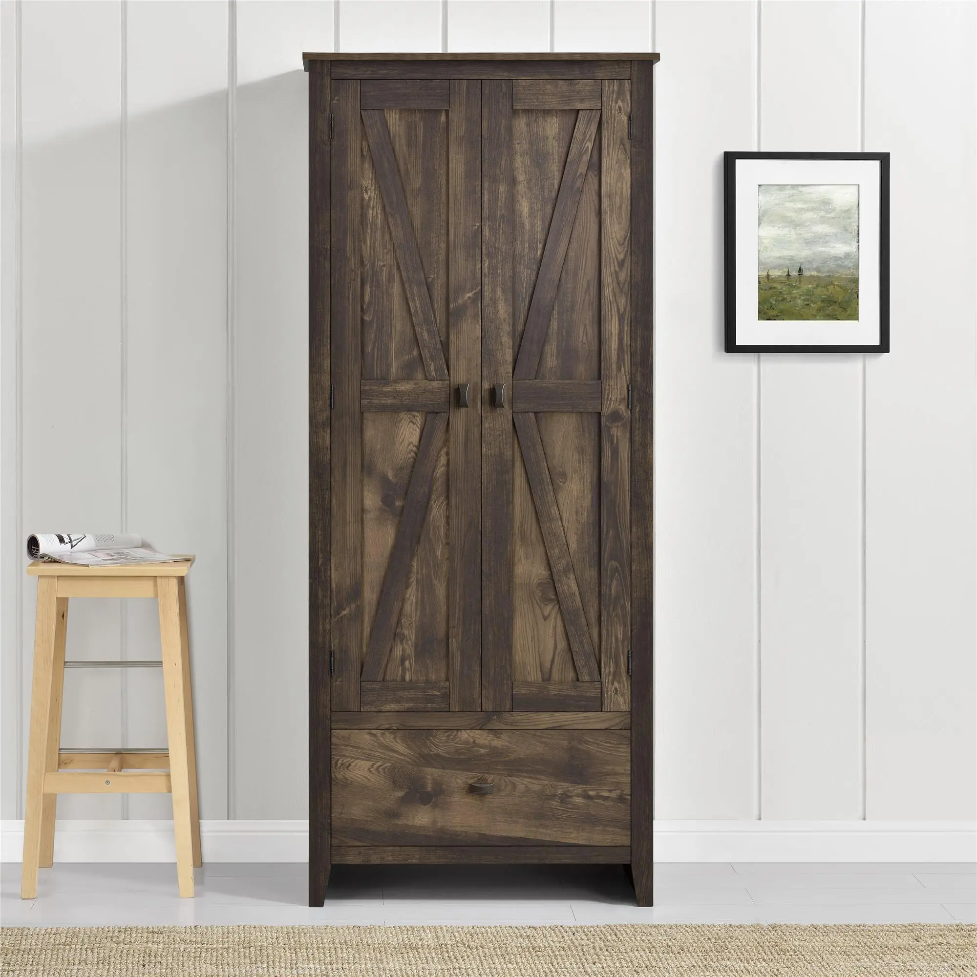 Farmington Brown 30  Wide Storage Cabinet-2