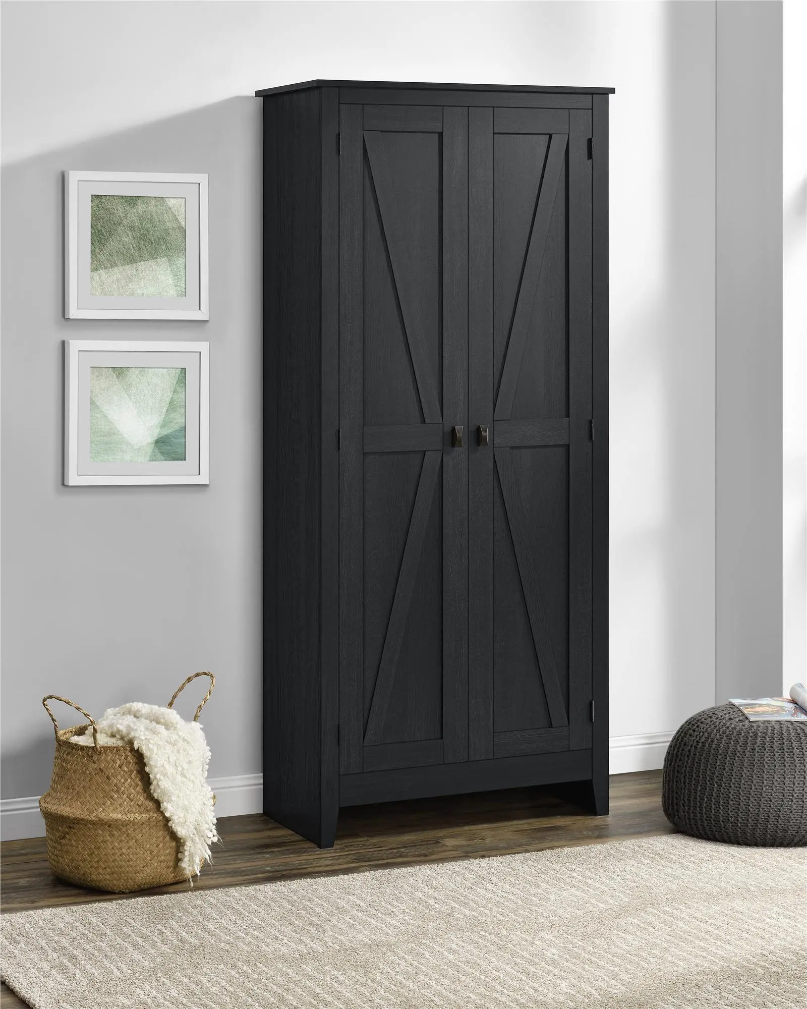 Farmington Black 31.5  Wide Storage Cabinet-2
