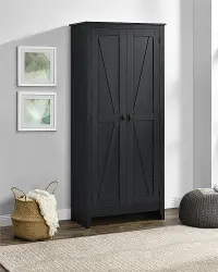 Farmington Black 31.5  Wide Storage Cabinet