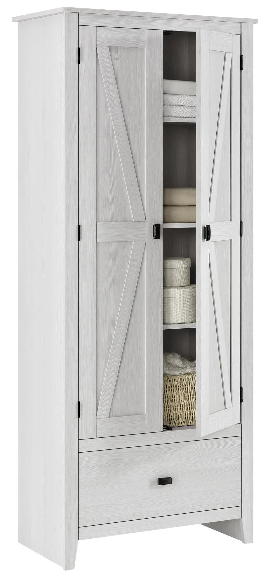 Farmington White 30  Wide Storage Cabinet-4