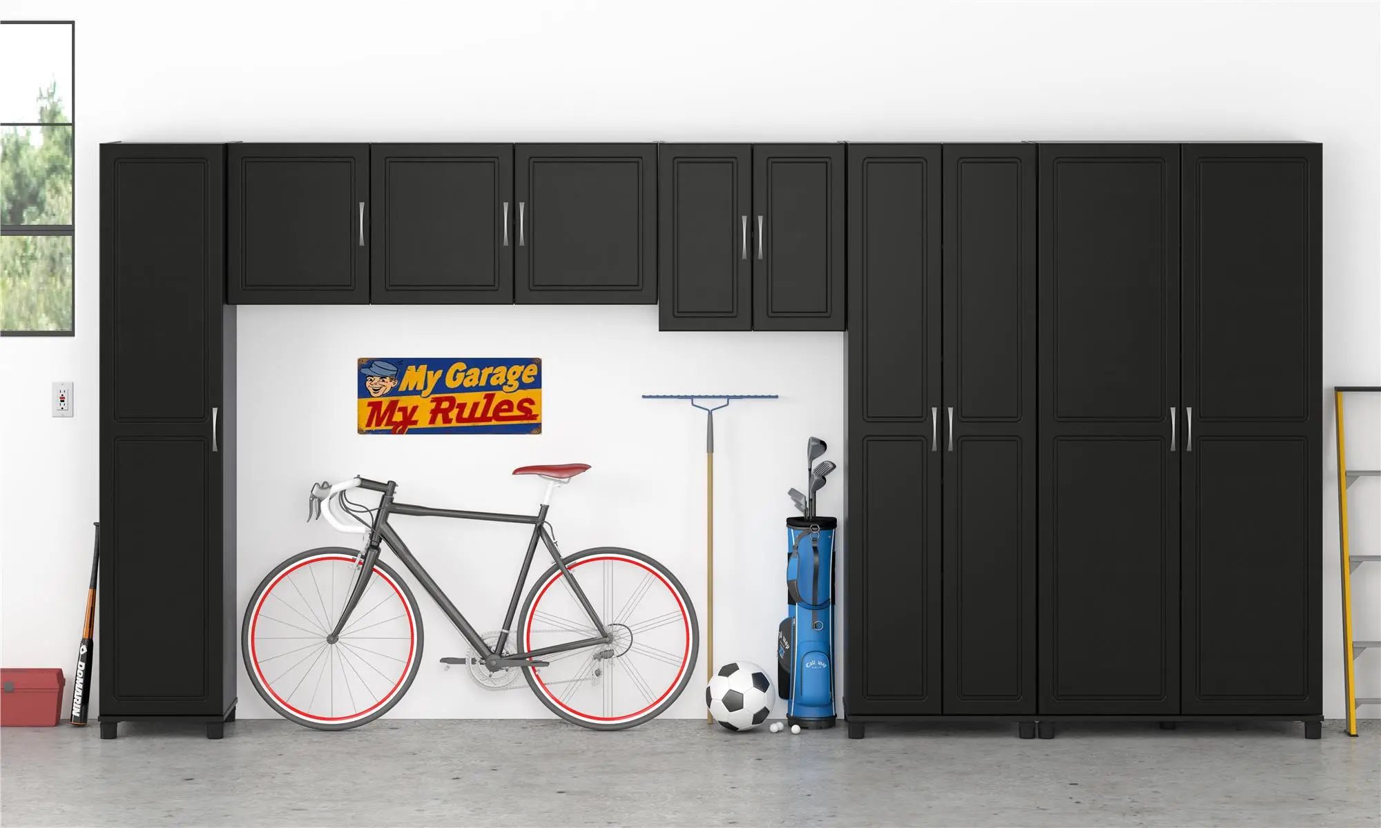 Kendall Black 16  Utility Storage Cabinet-3