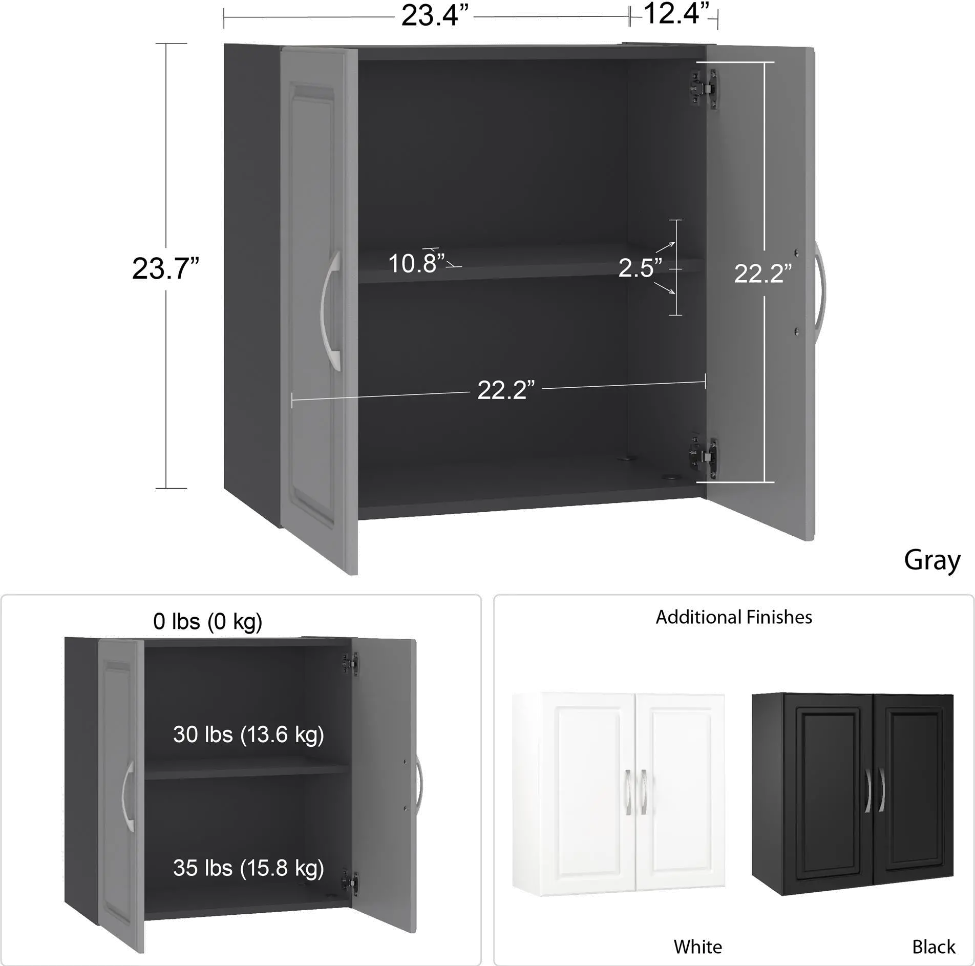 Kendall Black 24  Wall Cabinet-5