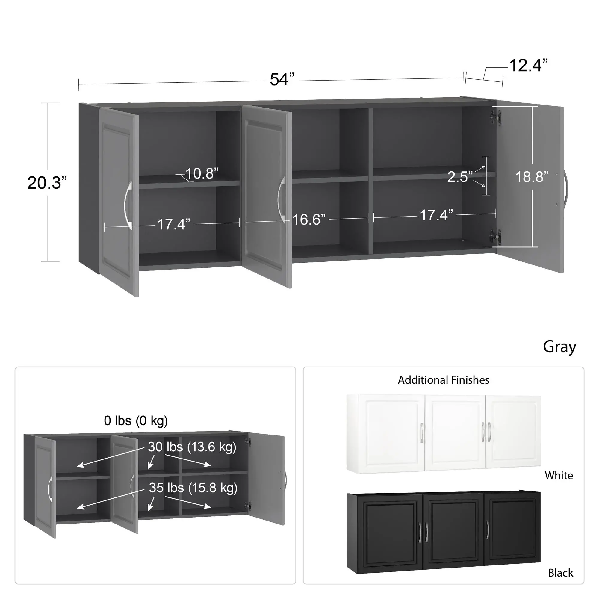 Kendall Gray 54  Wall Cabinet-7