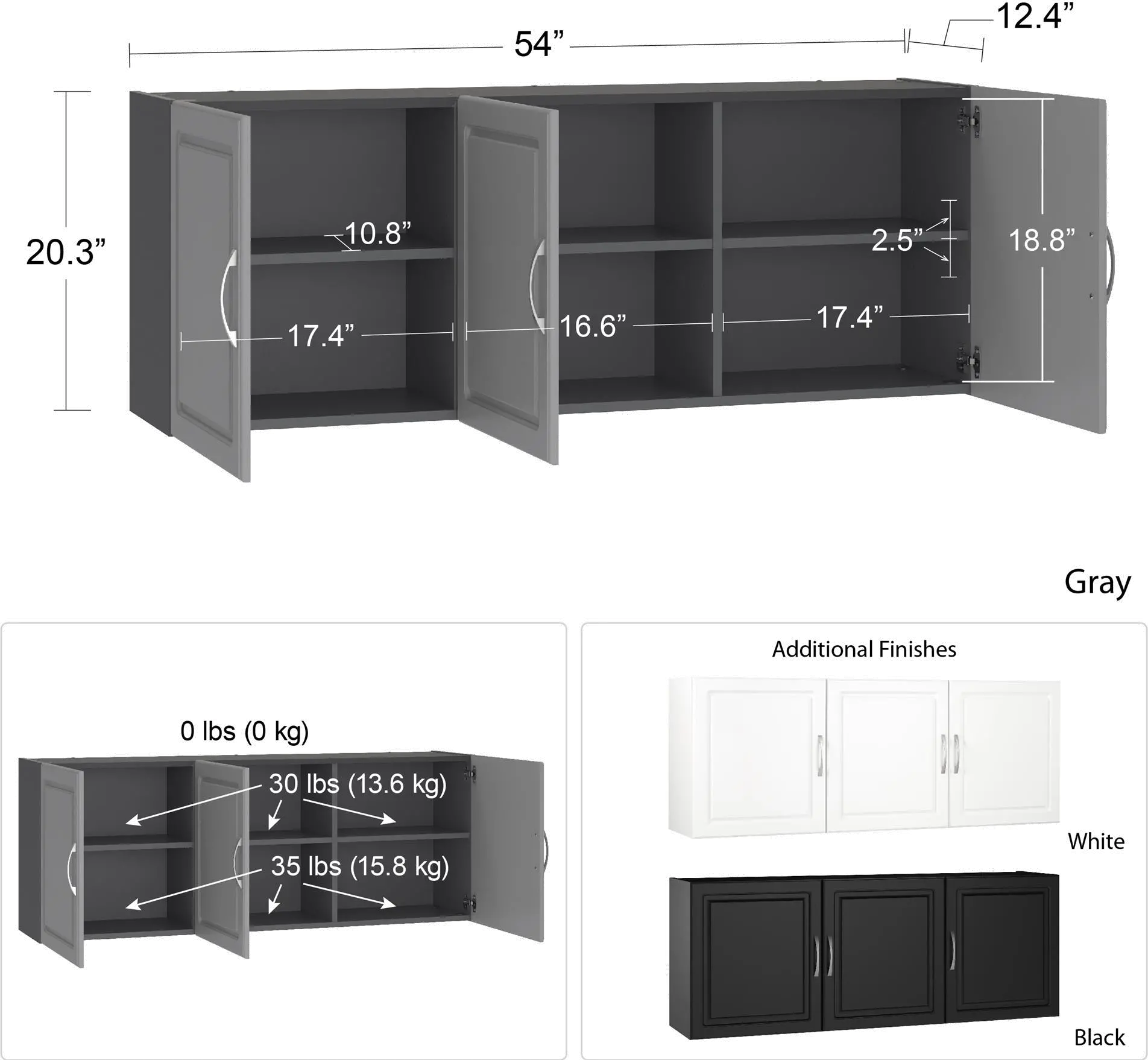 Kendall Black 54  Wall Cabinet-6