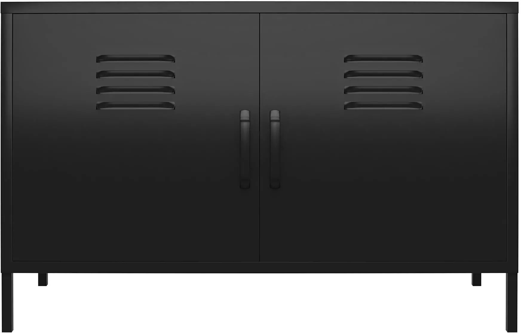 Mission Black 2 Door Metal Locker Accent Cabinet-3