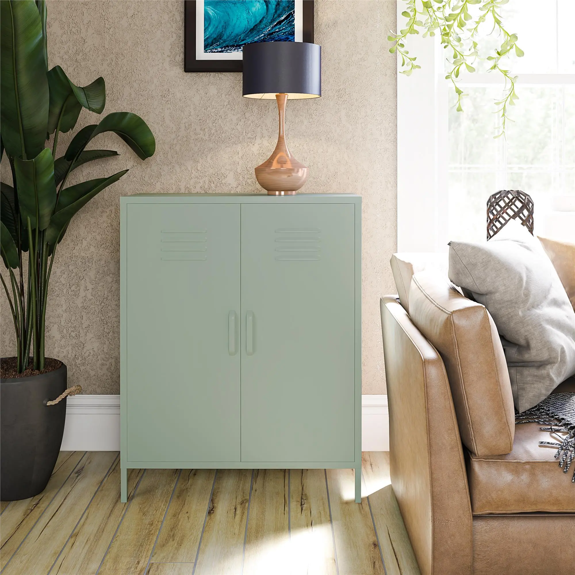 Mission Light Green 2 Door Metal Locker Storage Cabinet-2