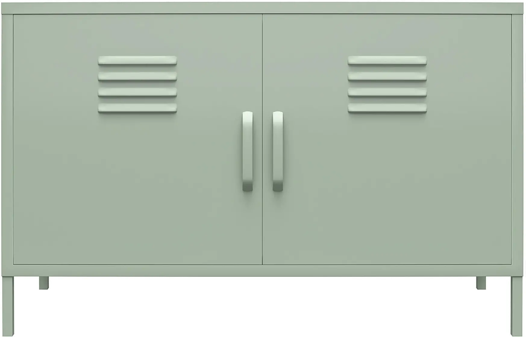 Mission Light Green 2 Door Metal Locker Accent Cabinet-4