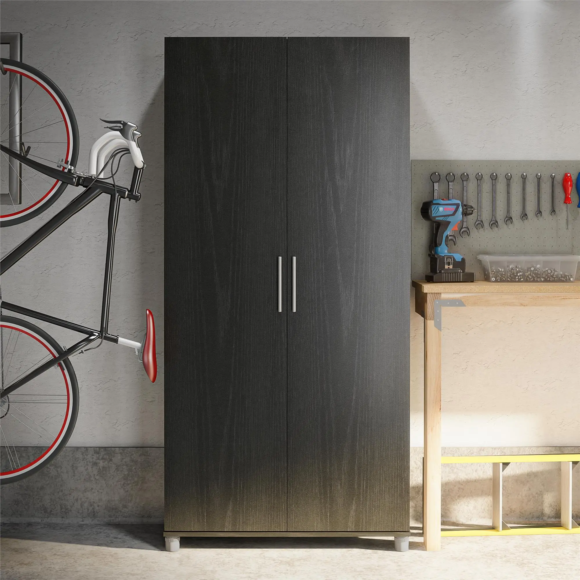 Camberly Black Oak 36  Storage Cabinet-2