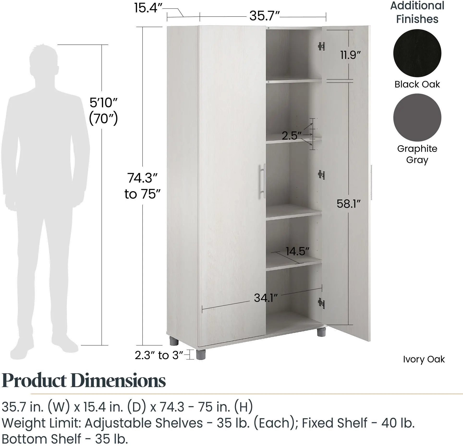 Camberly Black Oak 36  Storage Cabinet-8