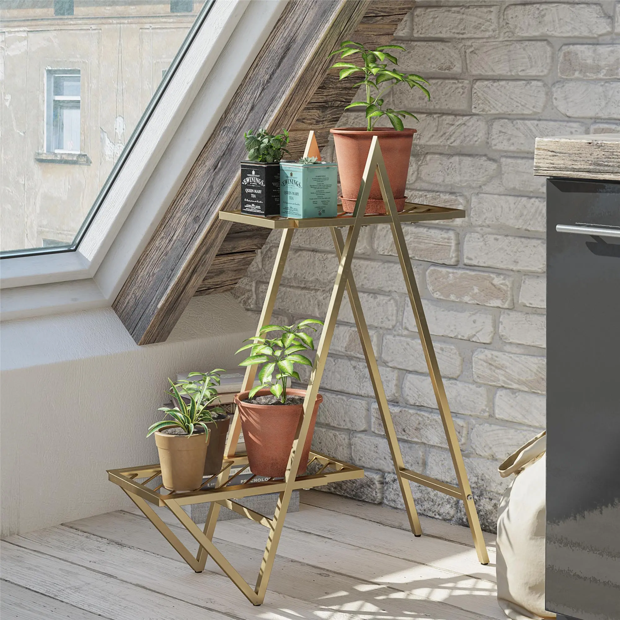 Wallflower Gold Plant Stand-2
