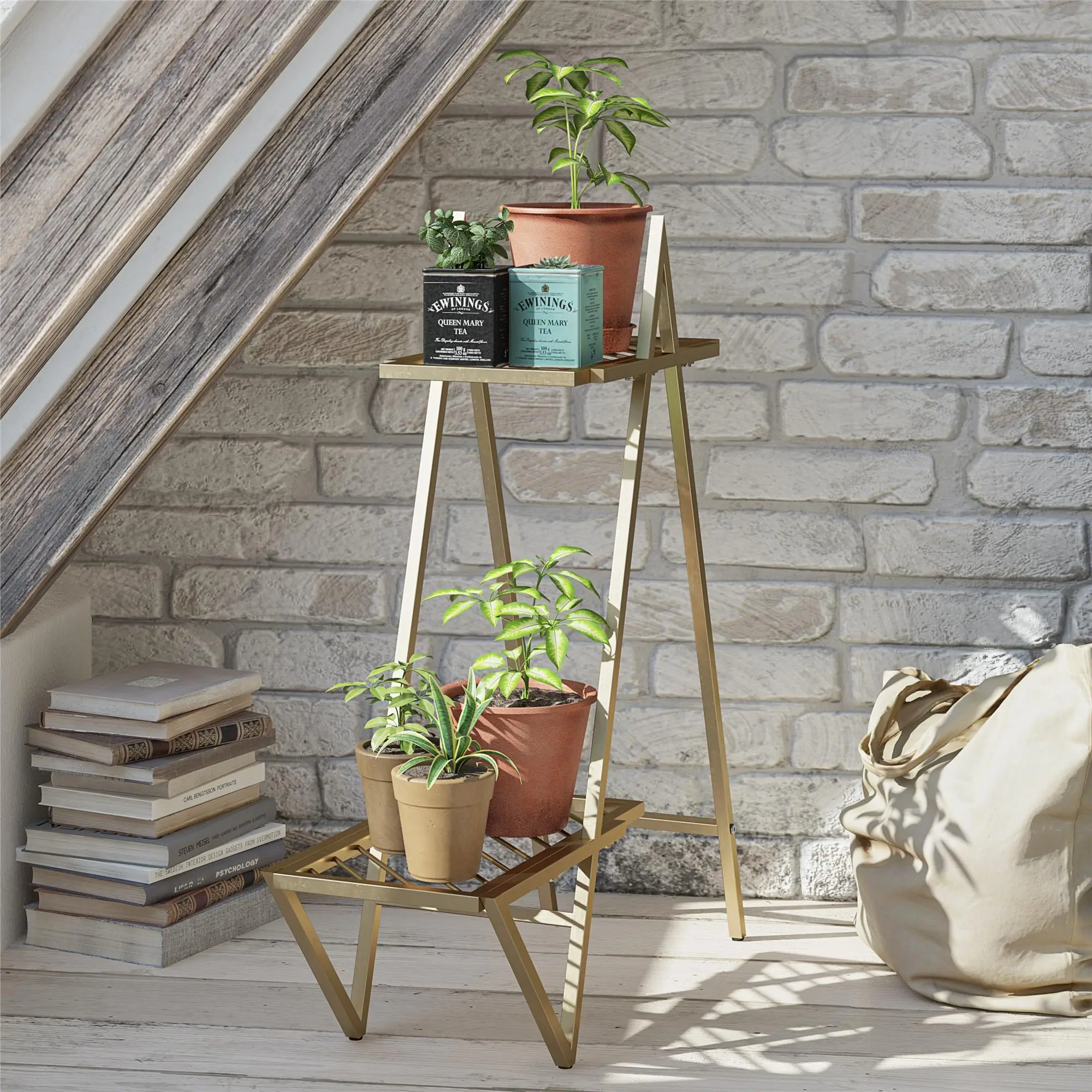 Wallflower Gold Plant Stand-3