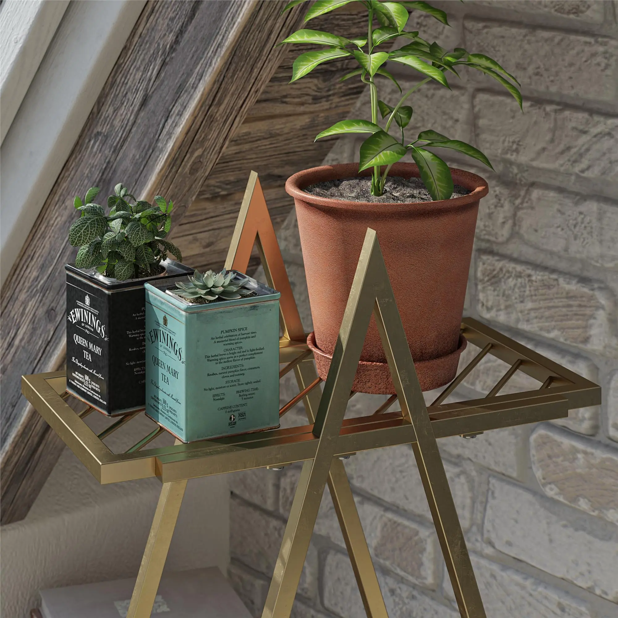 Wallflower Gold Plant Stand-4