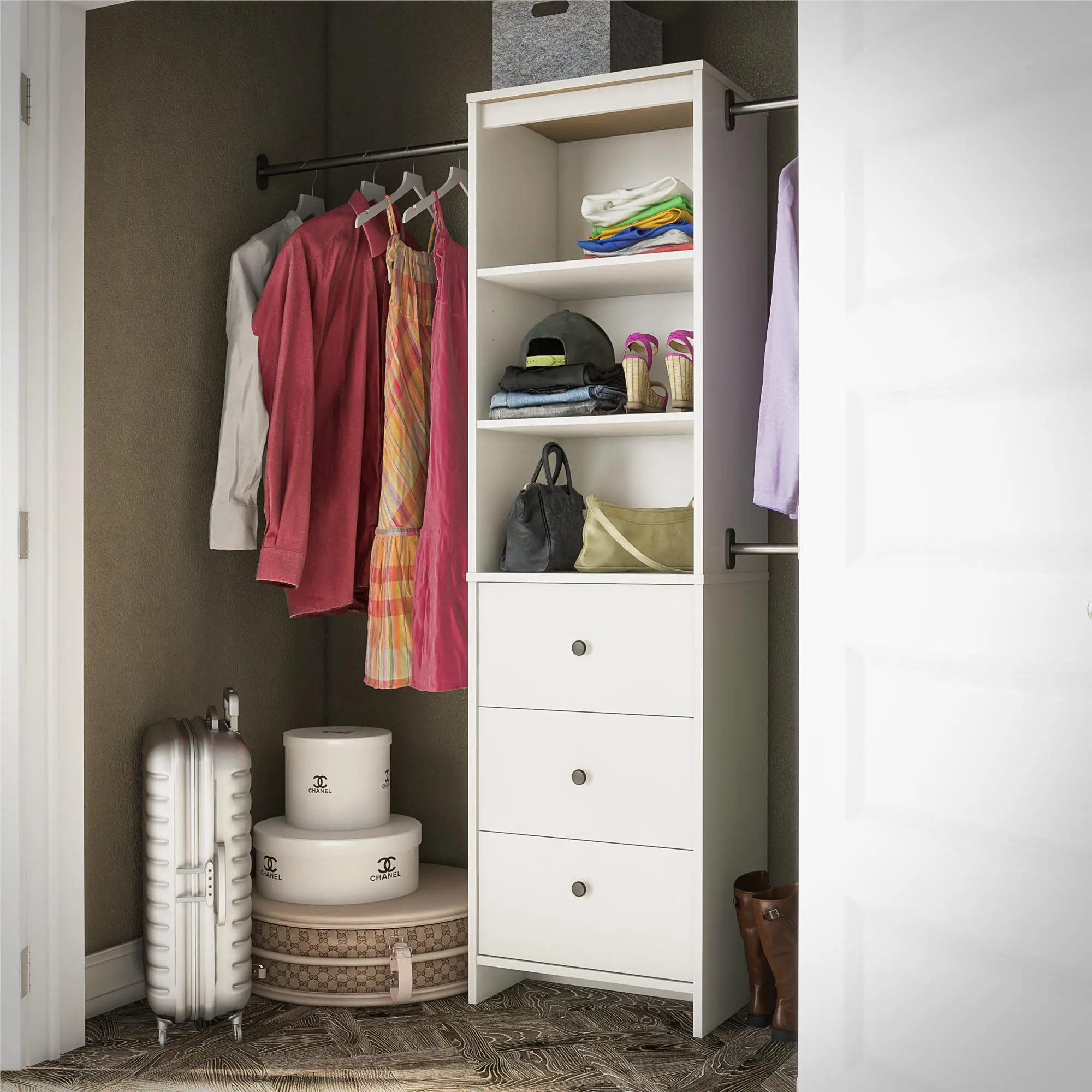 Beckett White Closet Storage Organizer-3