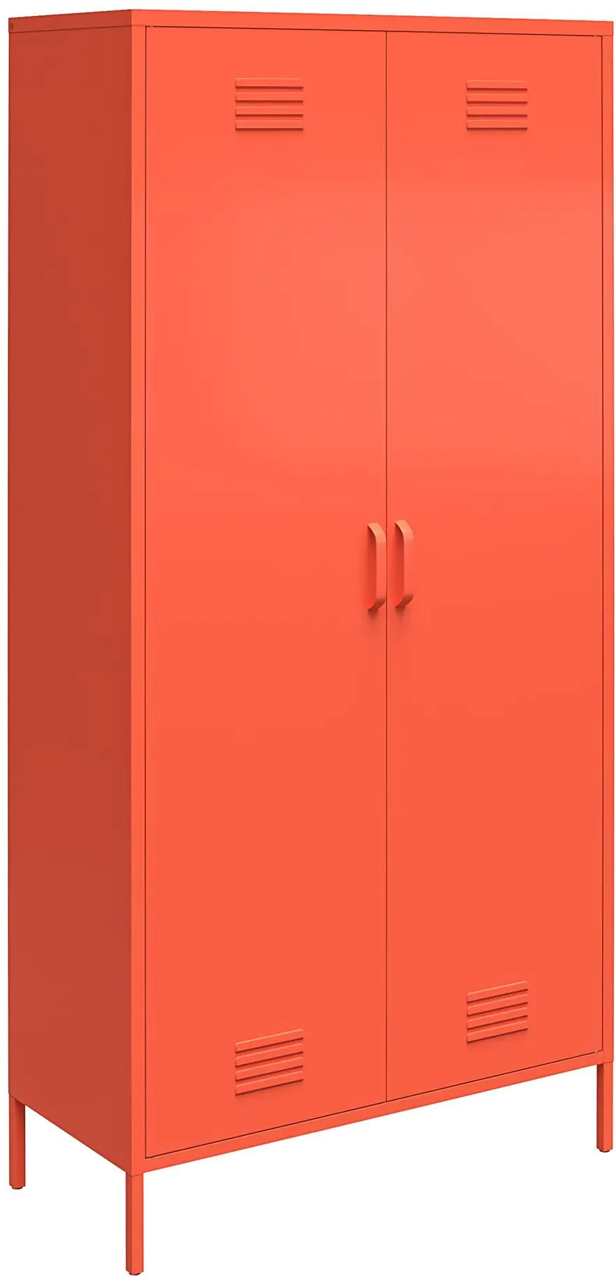 Cache Orange Tall 2 Door Metal Locker Cabinet-1
