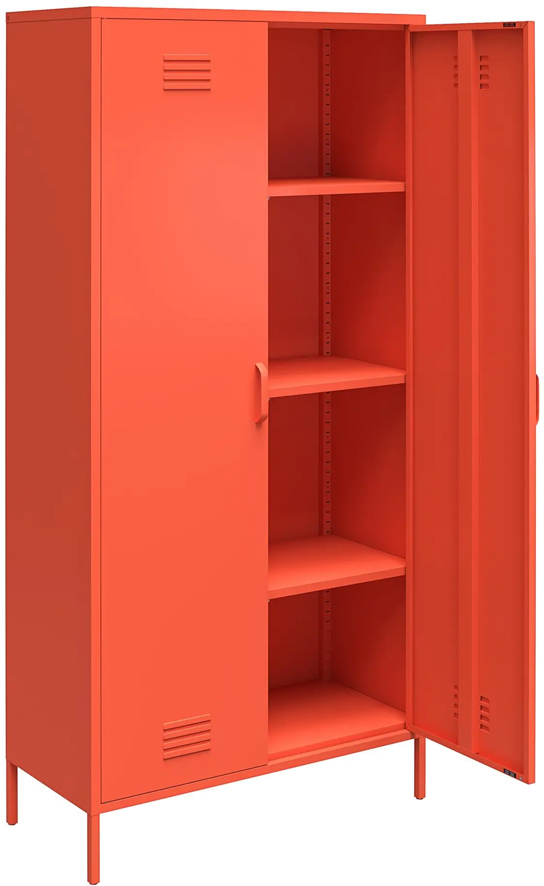 Cache Orange Tall 2 Door Metal Locker Cabinet-4