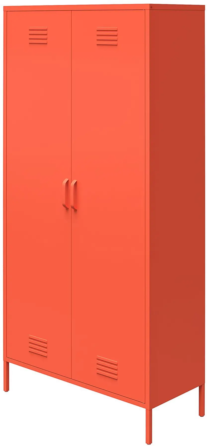 Cache Orange Tall 2 Door Metal Locker Cabinet-5