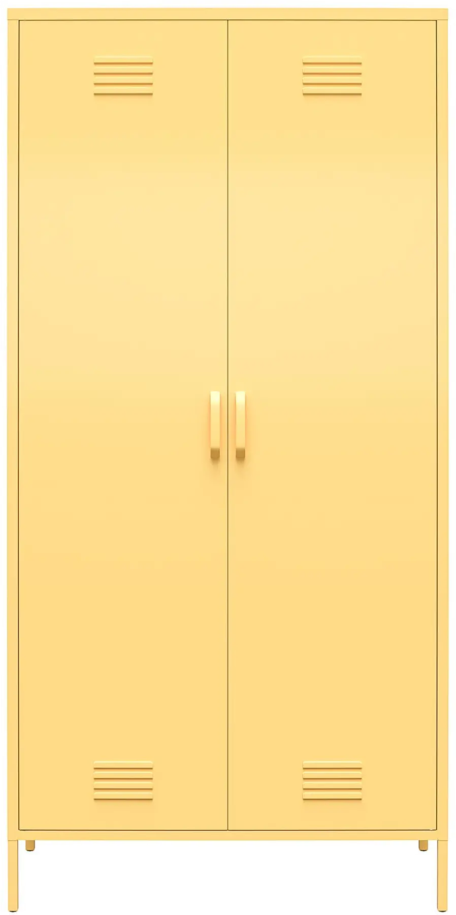Cache Yellow Tall 2 Door Metal Locker Cabinet-1