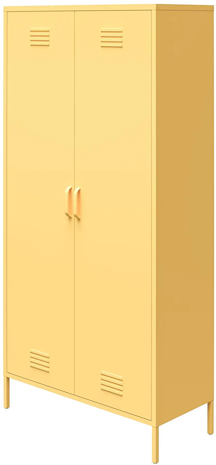 Cache Yellow Tall 2 Door Metal Locker Cabinet-6