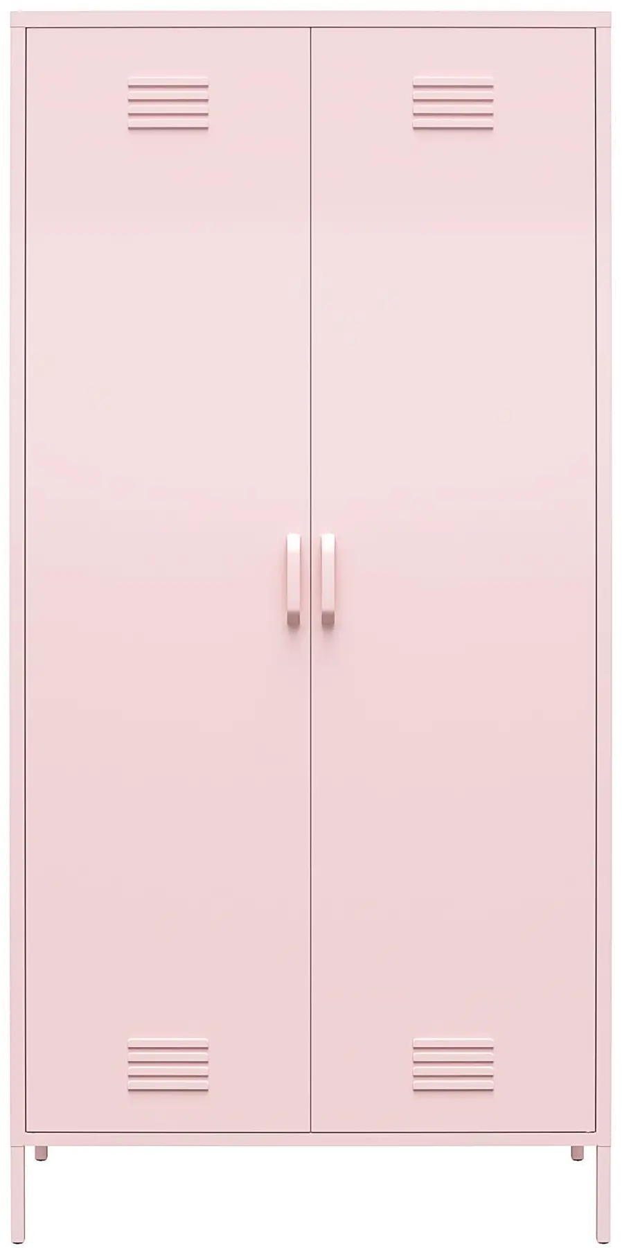 Cache Pink Tall 2 Door Metal Locker Cabinet-1