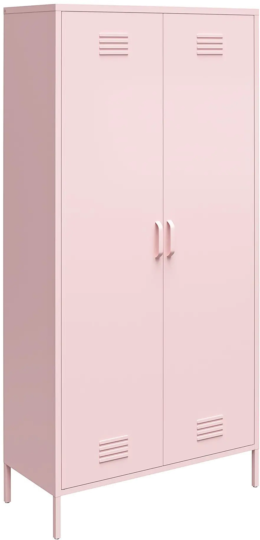 Cache Pink Tall 2 Door Metal Locker Cabinet-4