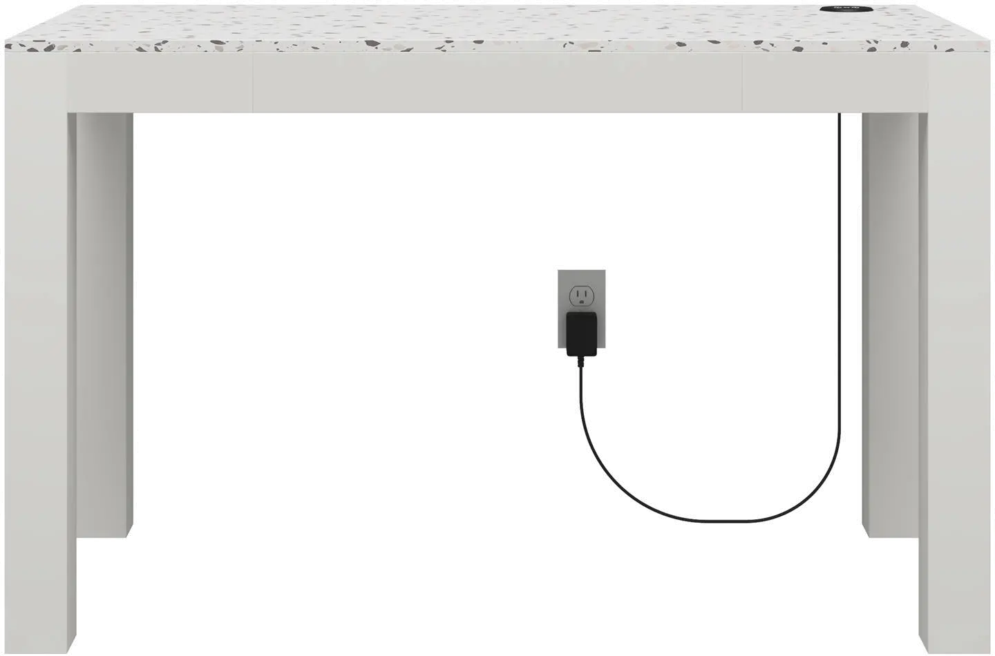 Astor White Desk with Wireless Charger-4