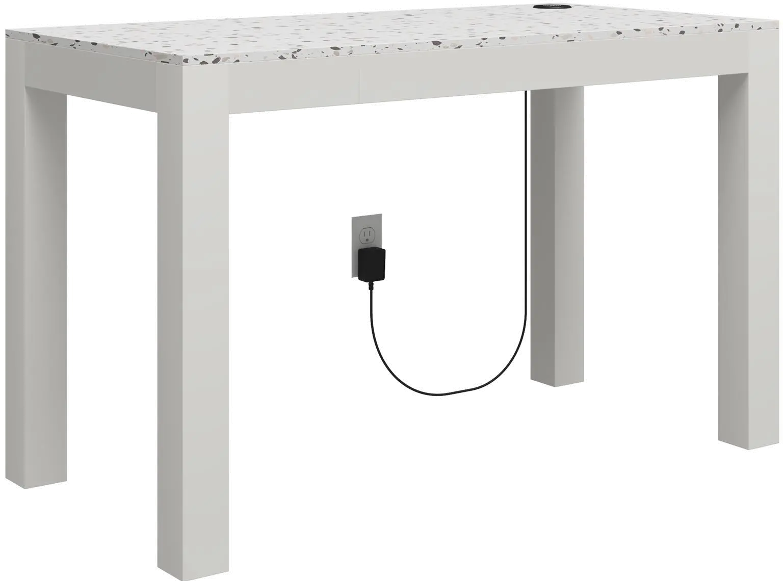 Astor White Desk with Wireless Charger-1