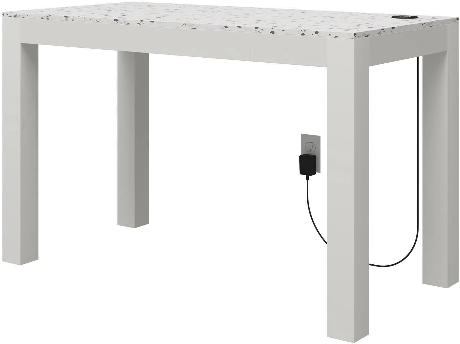 Astor White Desk with Wireless Charger-5