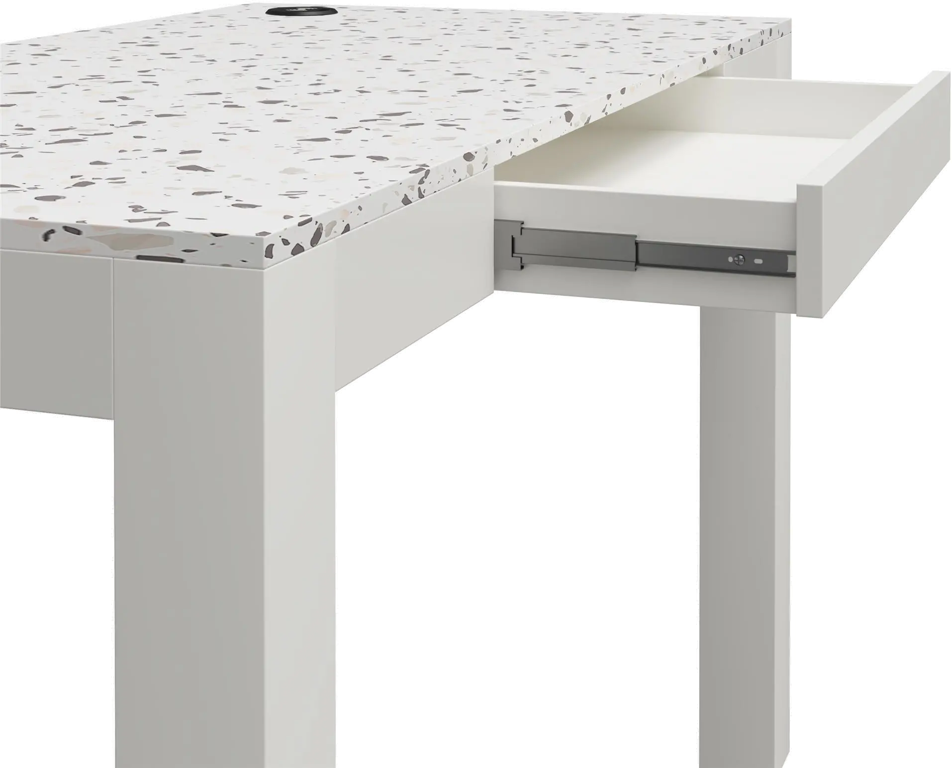 Astor White Desk with Wireless Charger-6